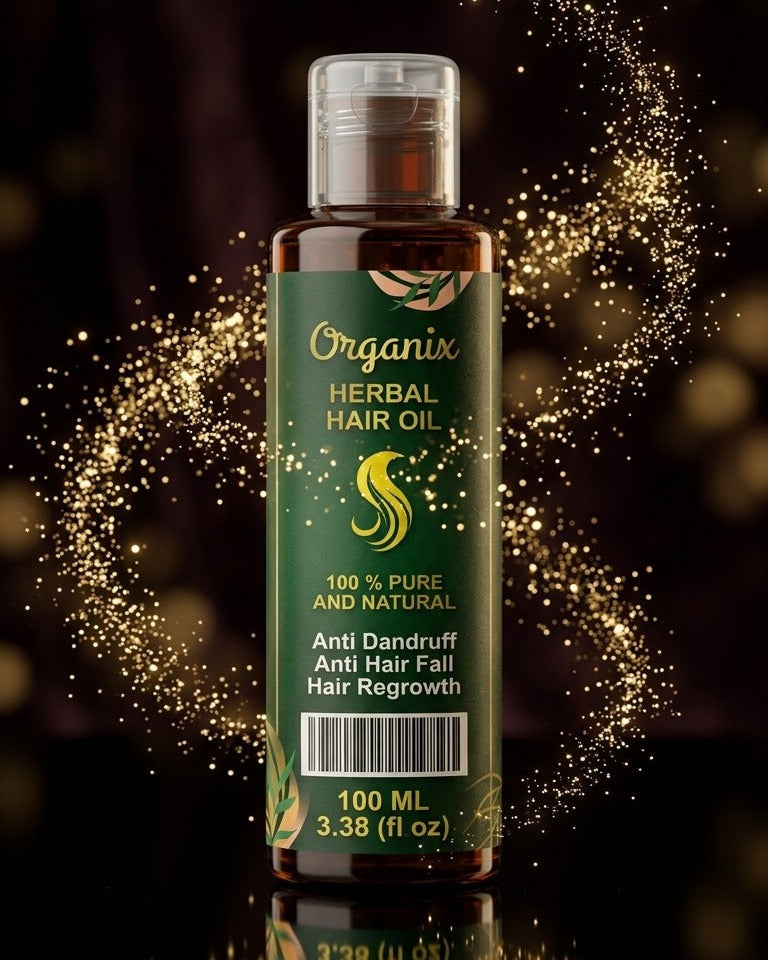 Organix Herbal Hair Oil – 100% Pure & Natural Hair Growth & Anti-Dandruff Oil (100ml)